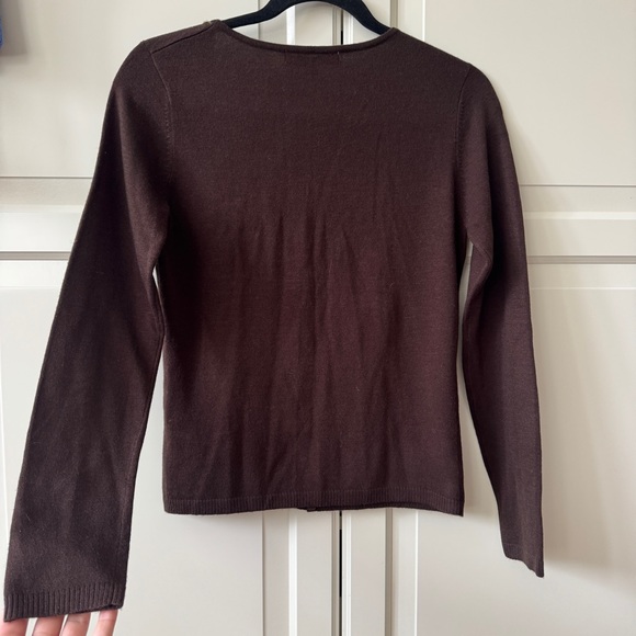 Vintage Y2K Brown Floral Embroidered Beaded Cardigan - Size Small - Picture 3 of 14